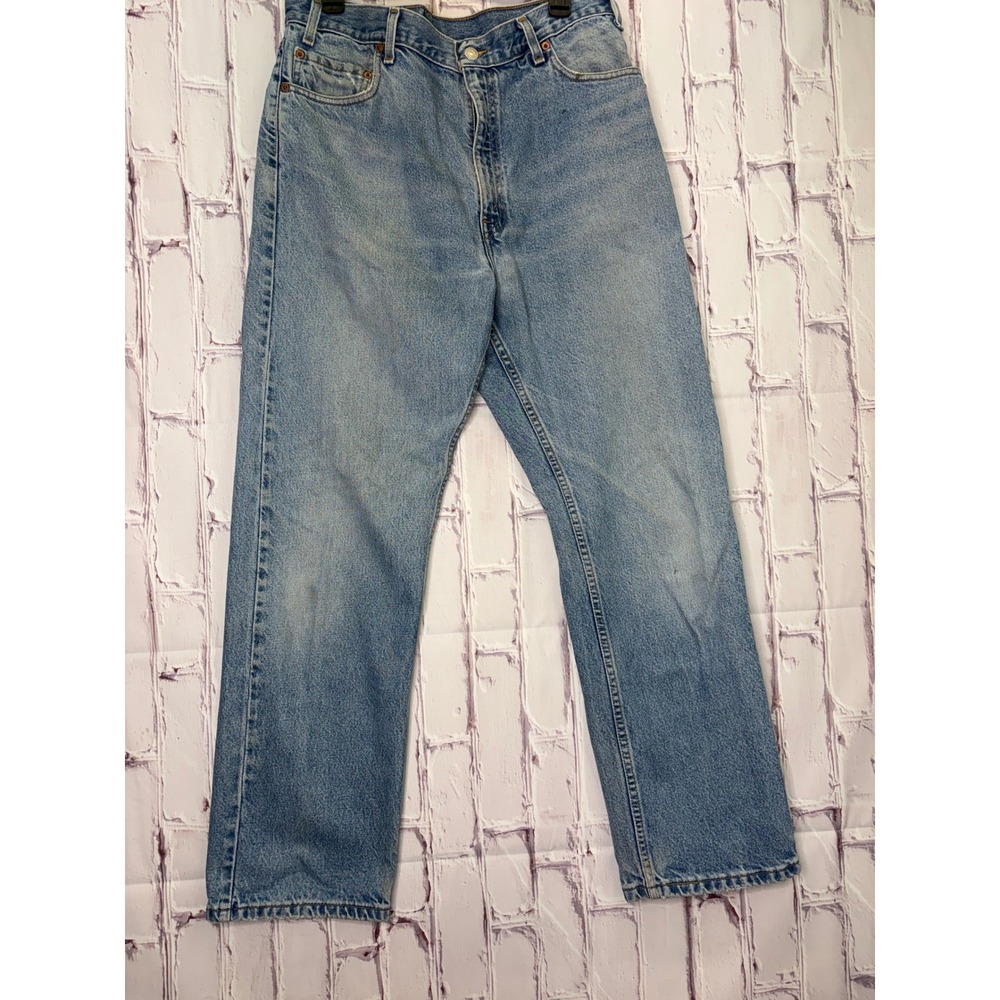 Vintage Y2K Levi's 505 Jeans Blue Light Wash Straight Leg Denim Casual Men 36x30